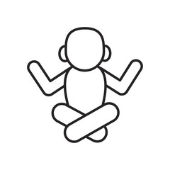 navratri prayer in lotus position line style icon