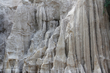Close-up of the Fairy stream with grey texture canyon in Mui Ne, Vietnam
