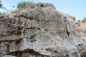 Fairy stream with grey texture canyon in Mui Ne, Vietnam