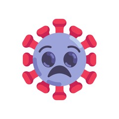 Coronavirus anxious emoticon flat icon, vector sign, Worried virus face emoji colorful pictogram isolated on white. Symbol, logo illustration. Flat style design