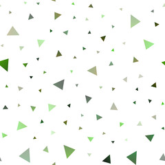 Light Green vector seamless backdrop with lines, triangles.
