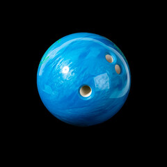 Bowling ball. Isolated on a black background close-up. - 370686904