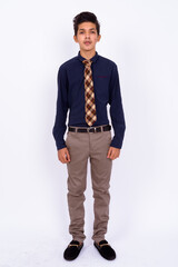 Fototapeta premium Portrait of young handsome Indian teenage boy as businessman