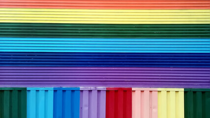 Gay pride background of rainbow colors painted on full frame - 370687194