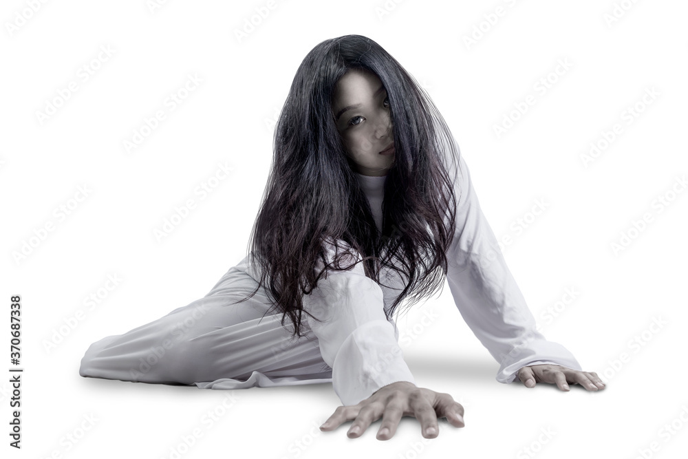 Poster scary ghost woman crawling