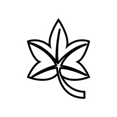 autumn leaf line style icon
