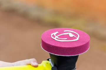 Wax on polishing machine