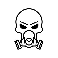 death skull head wearing mask style line icon