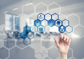 Innovative technologies for science and medicine in use by female doctor or scientist