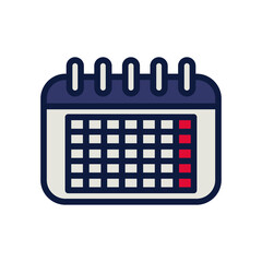 calendar reminder date line and fill style icon