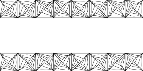 Seamless Abstract border. Hand drawn geometric tile . Vector Black and white elements.