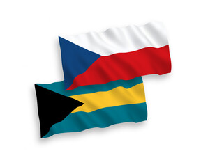 Flags of Czech Republic and Commonwealth of The Bahamas on a white background