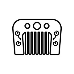 chinese comb accessory line style icon