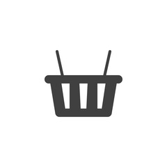 Shopping basket vector icon. filled flat sign for mobile concept and web design. Empty basket glyph icon. Symbol, logo illustration. Vector graphics