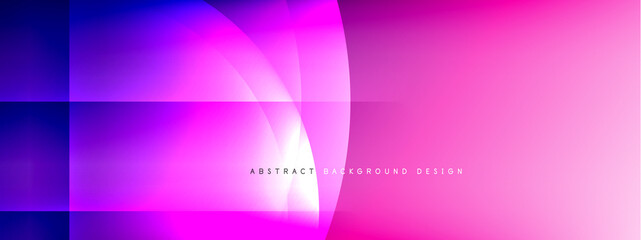 Vector abstract background - circle and cross on fluid gradient with shadows and light effects. Techno or business shiny design templates for text