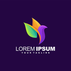 Fototapeta premium bird gradient color logo design
