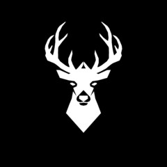 Deer hunter logo design isolated on dark background