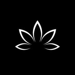 Beautiful lotus flower icon isolated on dark background