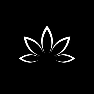 Beautiful lotus flower icon isolated on dark background