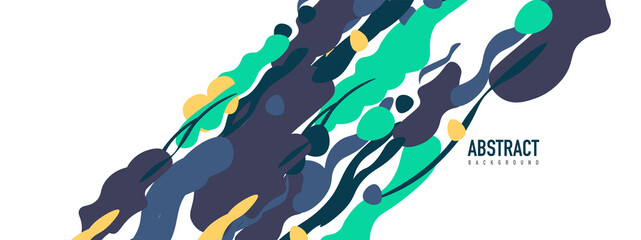 Trendy liquid style shapes abstract design, dynamic vector background for placards, brochures, posters, web landing pages, covers or banners