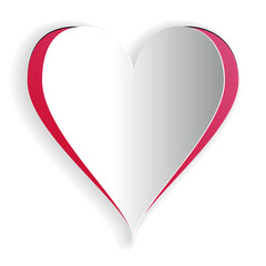 Paper cut Heart icon isolated on white background. Love symbol. Valentine's Day sign. Paper art style. Vector.