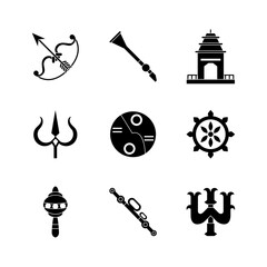 nine navratri set silhouette style icons