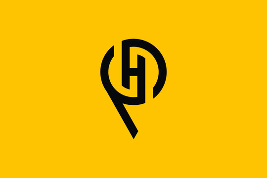 Minimal Innovative Initial PH logo and HP logo. Letter PH HP creative elegant Monogram. Premium Business logo icon. Black color on background