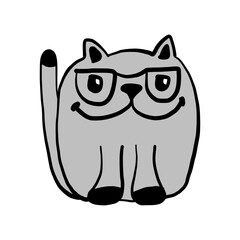 cute cat vector design.Funny cartoon character.vector Illustration of animals. white background
