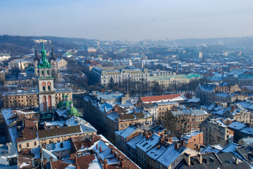 Fototapeta premium Wonderful panorama of the Lviv city, Ukraine