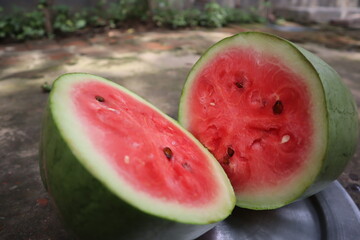 ripe watermelon on a plate