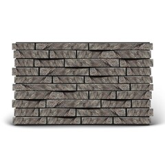 3d realistic vector natural stone wall, brick, isolated on white background.