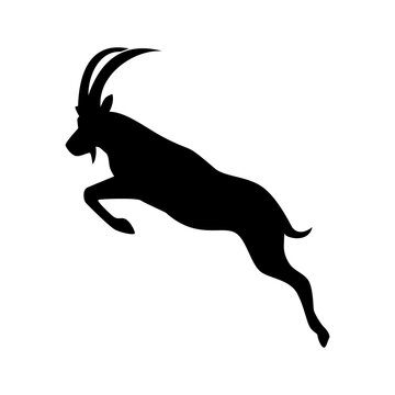 jumping mountain goat logo creative concept