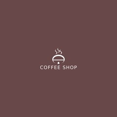 Coffee cup icon. Coffee shop logo. Simple natural home logo design, cafe or restaurant logo, coffee and tea shop for business.