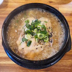 Korean samgyetang, chicken soup with ginseng