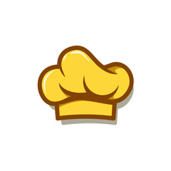 Yellow chef hat logo illustration isolated on white background