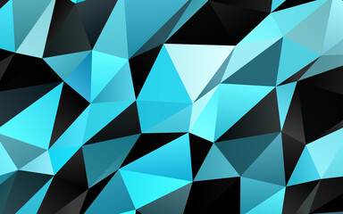 Fototapeta premium Light BLUE vector shining triangular pattern.