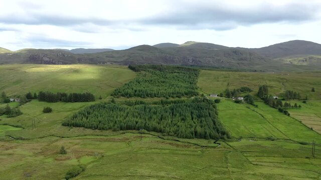 Aerial view of the hills by Glenties in Donegal - Ireland.