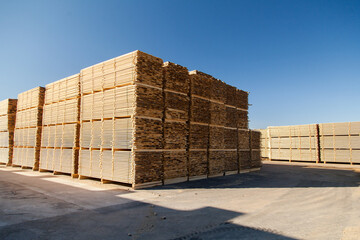 Stacks of planks at the sawmill