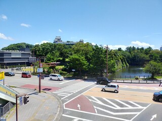和歌山城と交差点