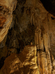 Fototapeta na wymiar Limestone cave (Tham Pranang Nai aka Diamond cave in Railay, Krabi, Thailand)
