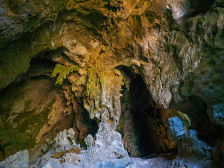 Limestone cave (Bat cave in Tonsai beach, Railay, Krabi, Thailand)