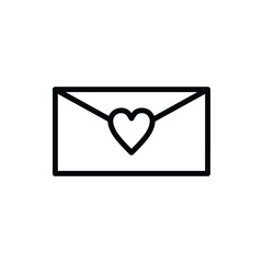 Love Letter Icon Logo Vector Isolated. Love and Wedding Icon Set. Editable Stroke and Pixel Perfect.