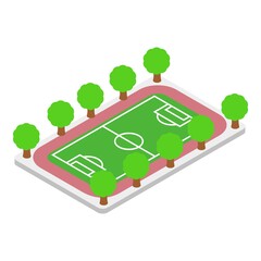 Football field icon. Isometric illustration of football field vector icon for web