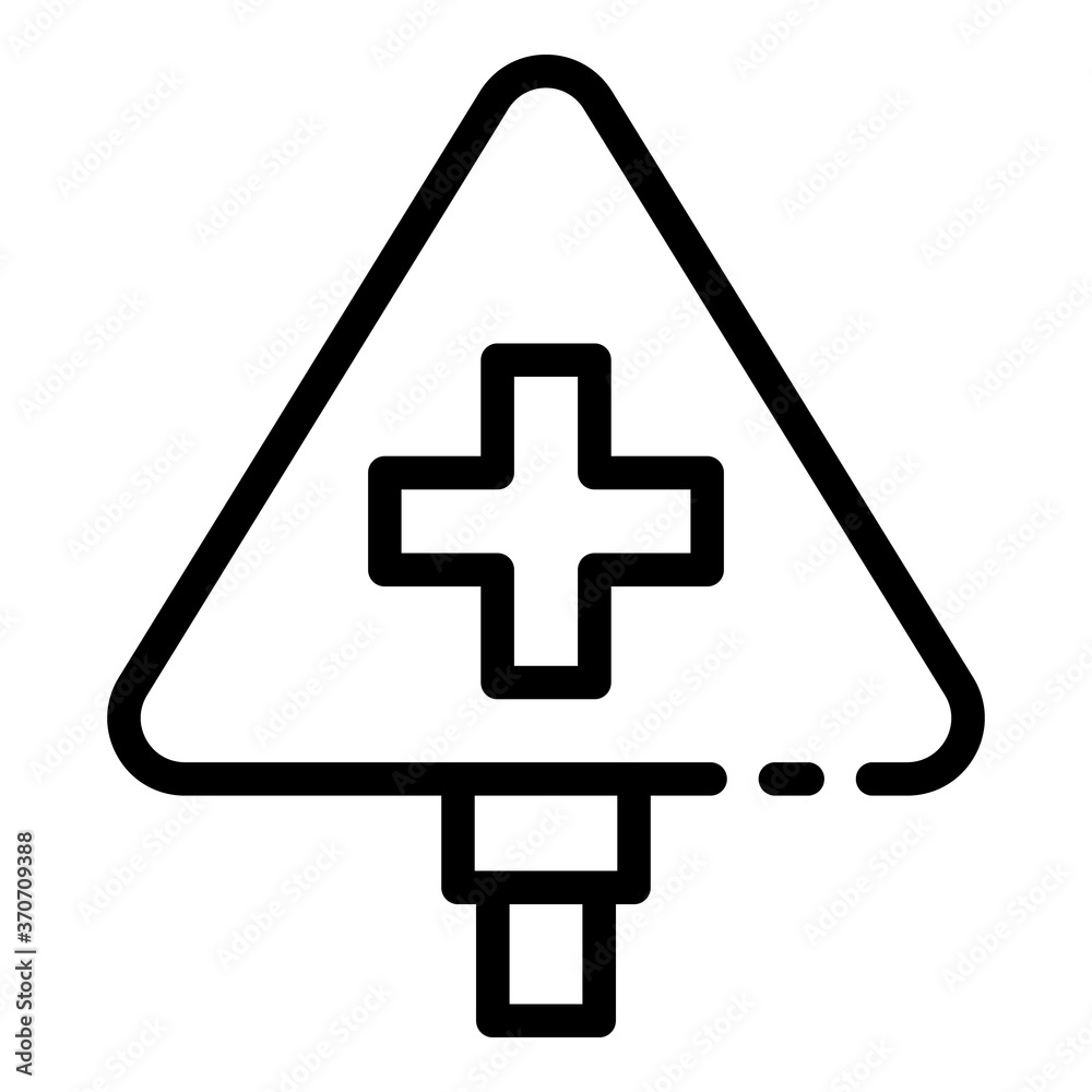 Poster road indicator icon. outline road indicator vector icon for web design isolated on white background