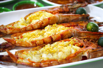 Asian Street Food - BBQ Tiger Prawn in Garlic