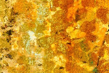 Background concrete wall, traces of weathering, worn wall damaged paint old paint. Remains of old paint on the painted concrete surface. Grungy concrete surface.