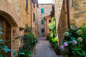Fototapeta na wymiar Old Town Pienza, Tuscany between Siena and Rome