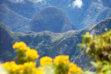 Machu Picchu inca town seen from start Salkantay trek