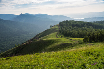 Beautiful summer landscape with road in the mountains