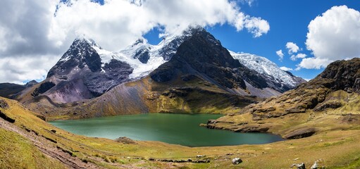 Ausangate Andes mountains in Peru near Cuzco city - obrazy, fototapety, plakaty